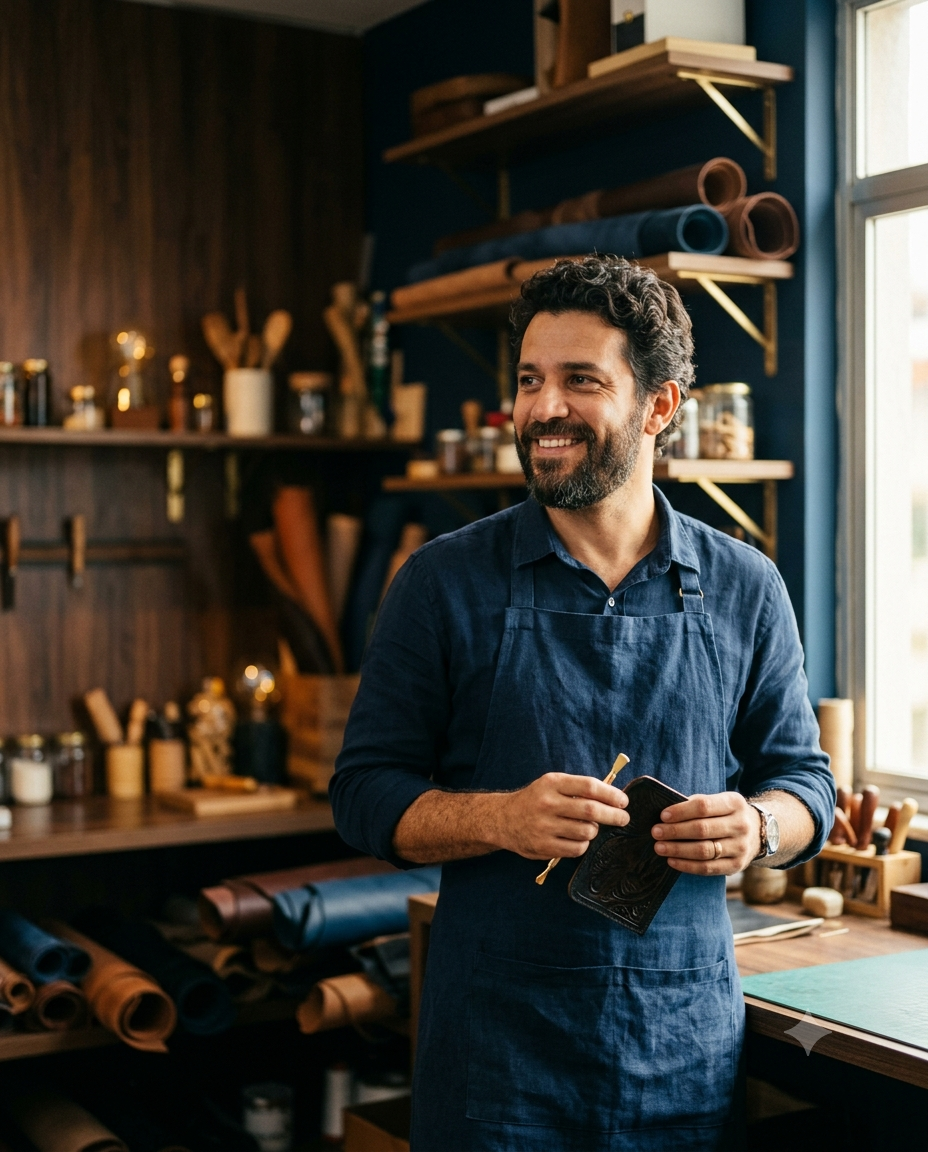 Artesão trabalhando